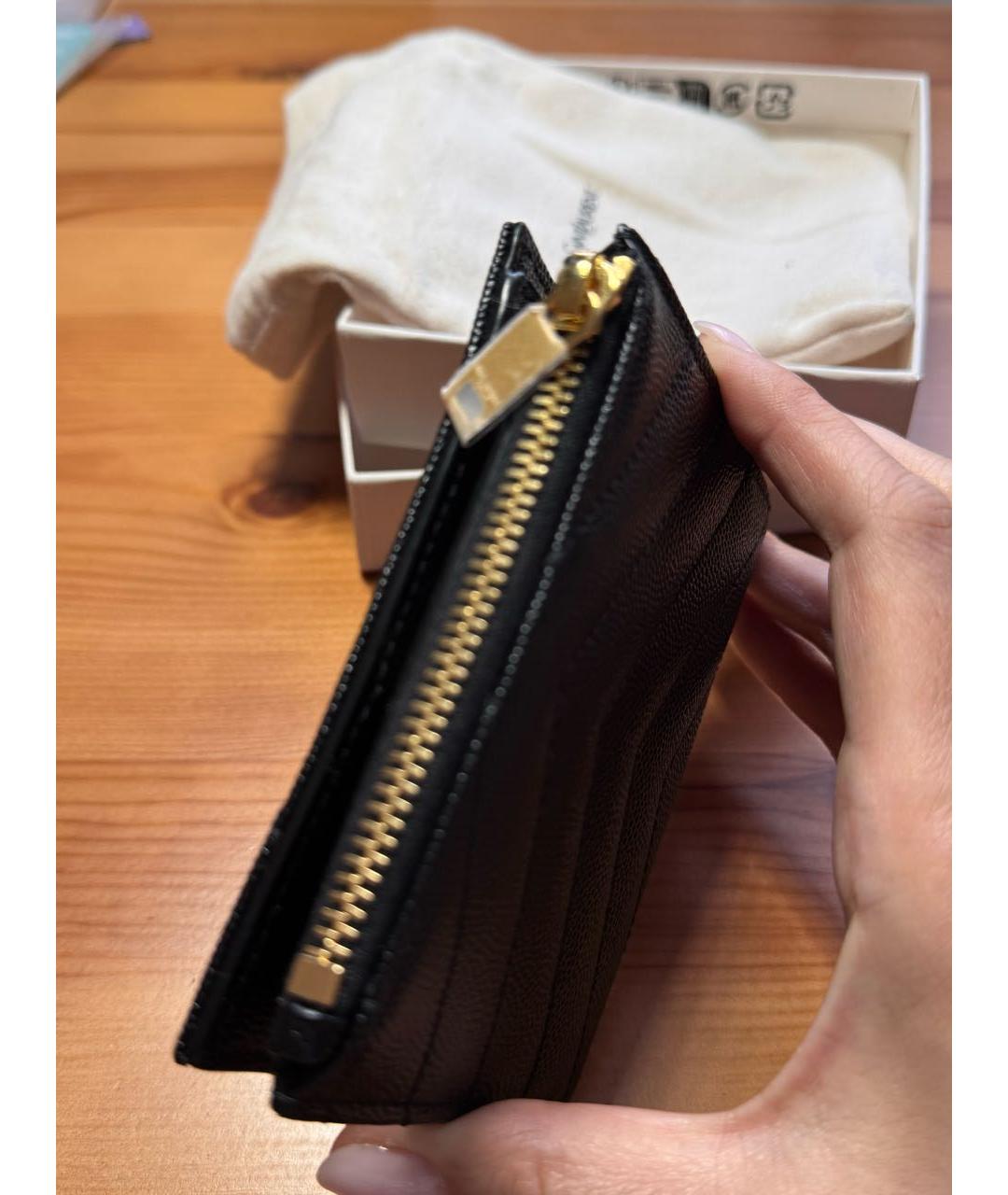 SAINT LAURENT Черный кожаный кошелек, фото 3