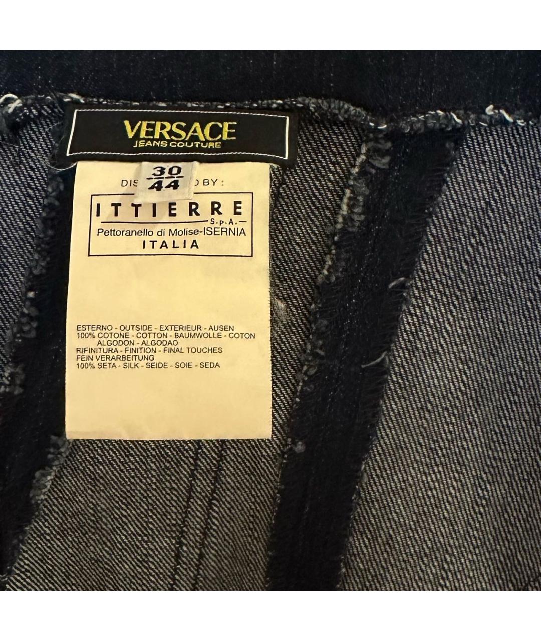VERSACE JEANS COUTURE Синее хлопковое коктейльное платье, фото 3
