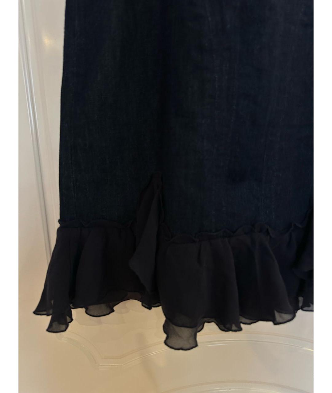 VERSACE JEANS COUTURE Синее хлопковое коктейльное платье, фото 4