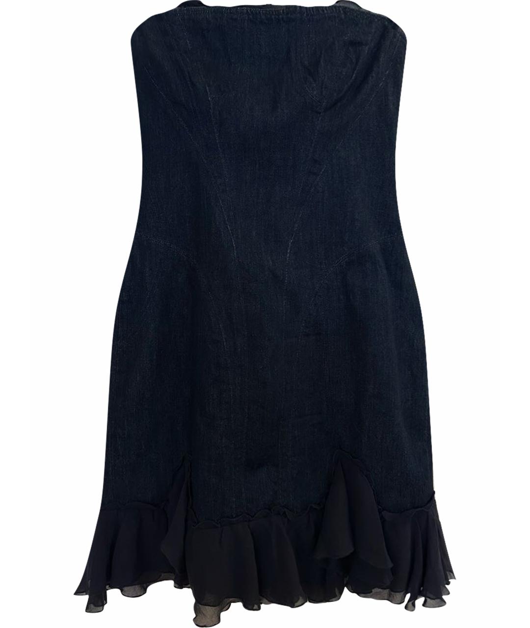 VERSACE JEANS COUTURE Синее хлопковое коктейльное платье, фото 1