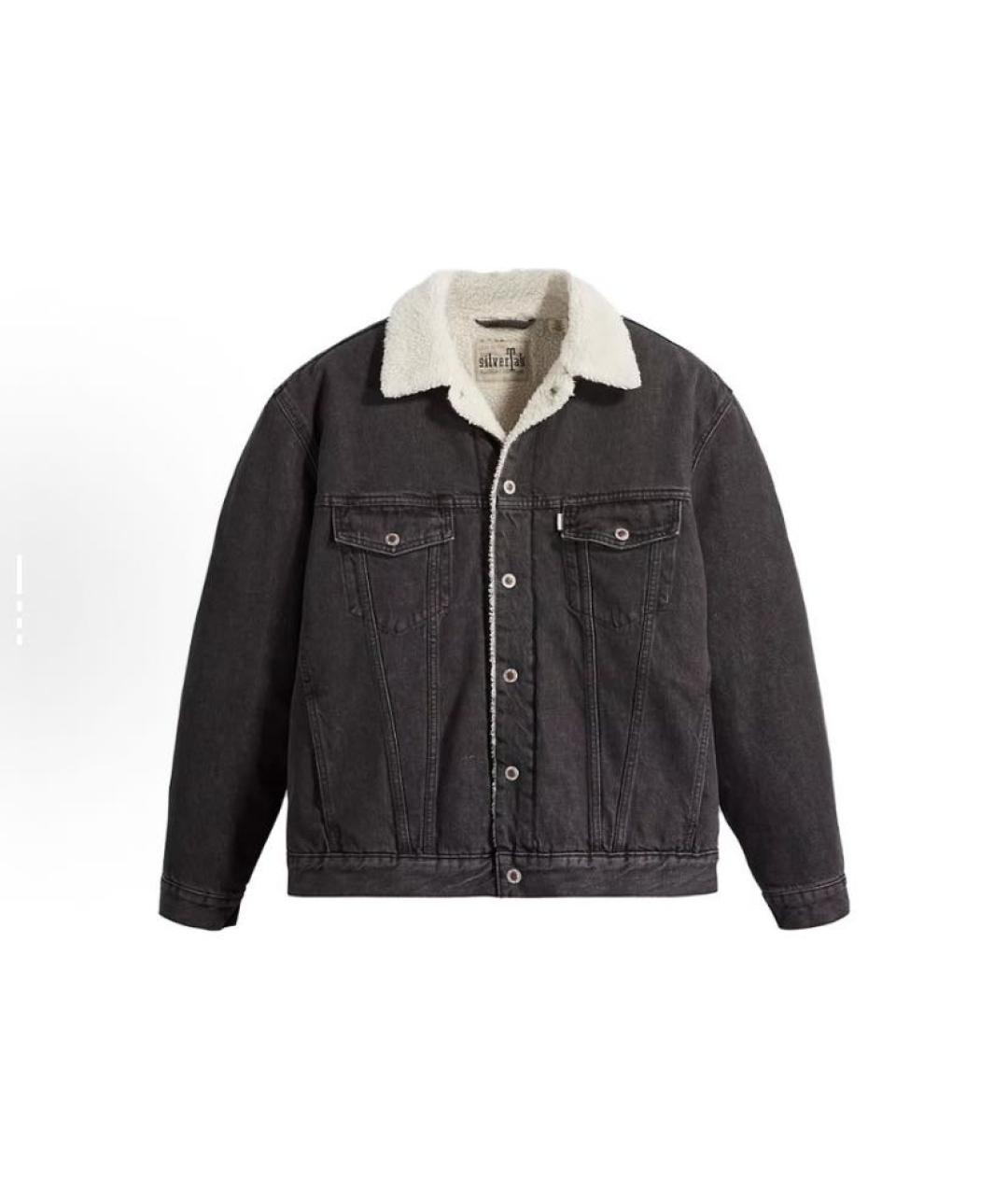 LEVI'S Антрацитовая деним куртка, фото 9