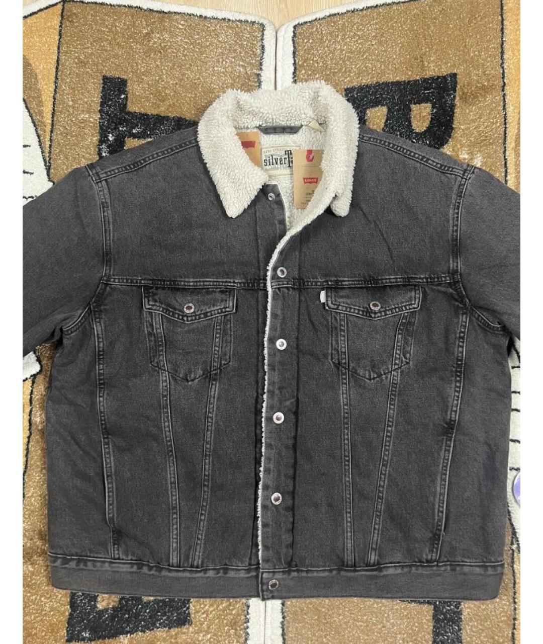 LEVI'S Антрацитовая деним куртка, фото 3