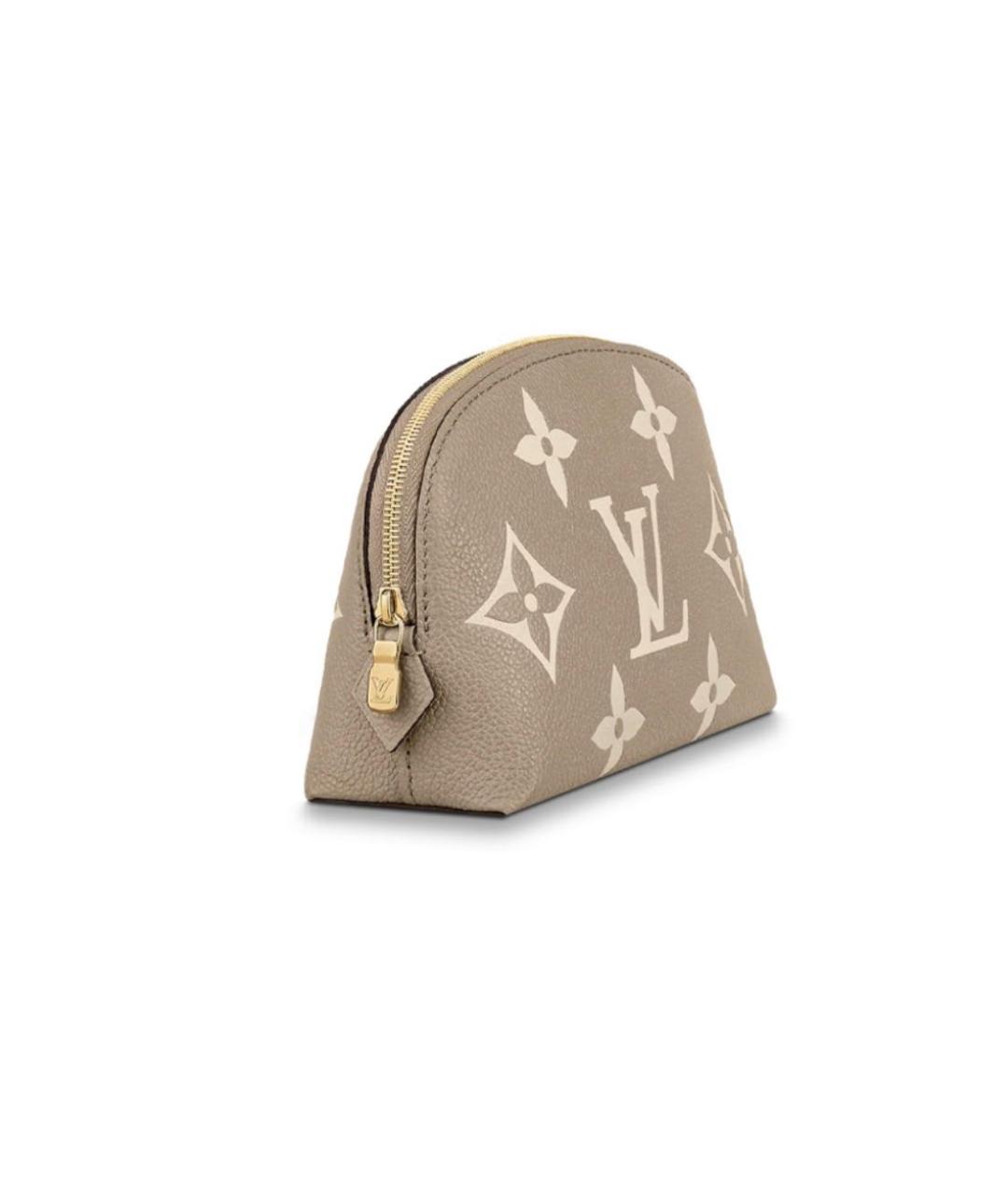 LOUIS VUITTON Бежевая кожаная косметичка, фото 2