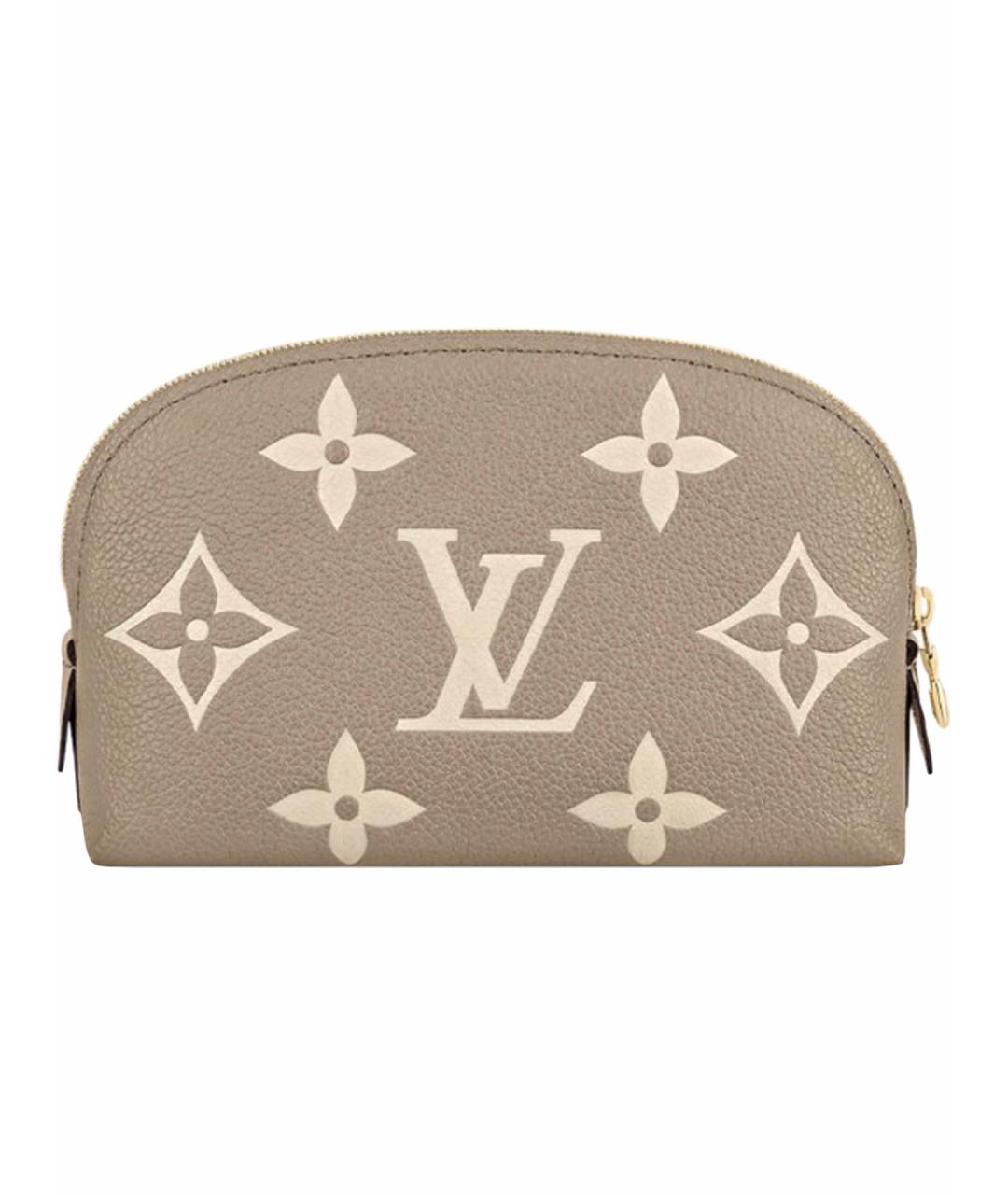 LOUIS VUITTON Бежевая кожаная косметичка, фото 1