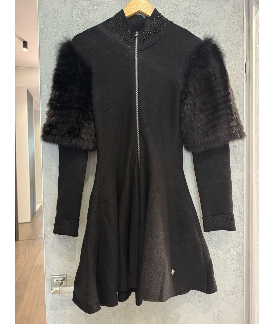 PHILIPP PLEIN Черное полиамидовое платье, фото 8