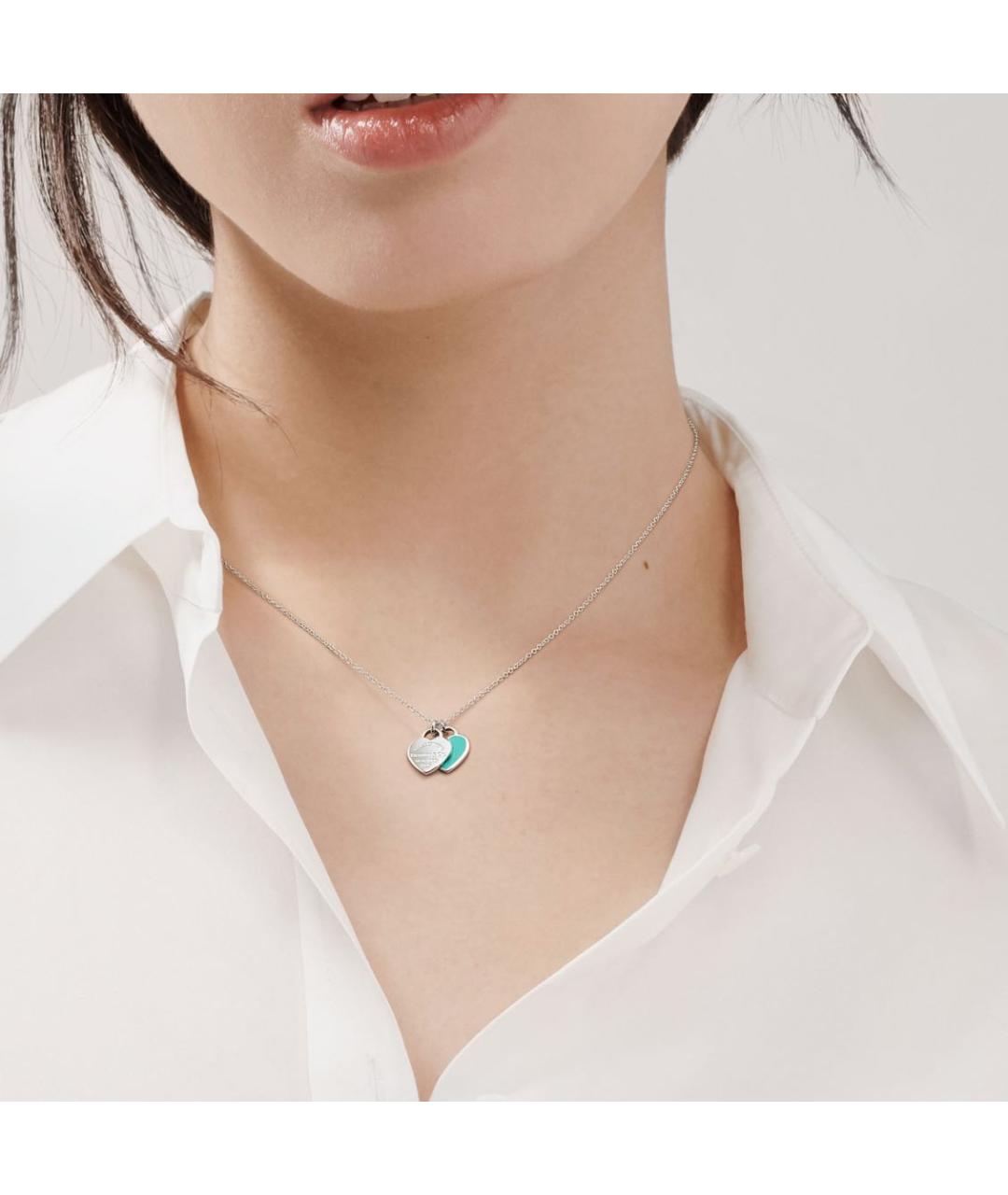TIFFANY&CO Бирюзовая серебряная подвеска, фото 3