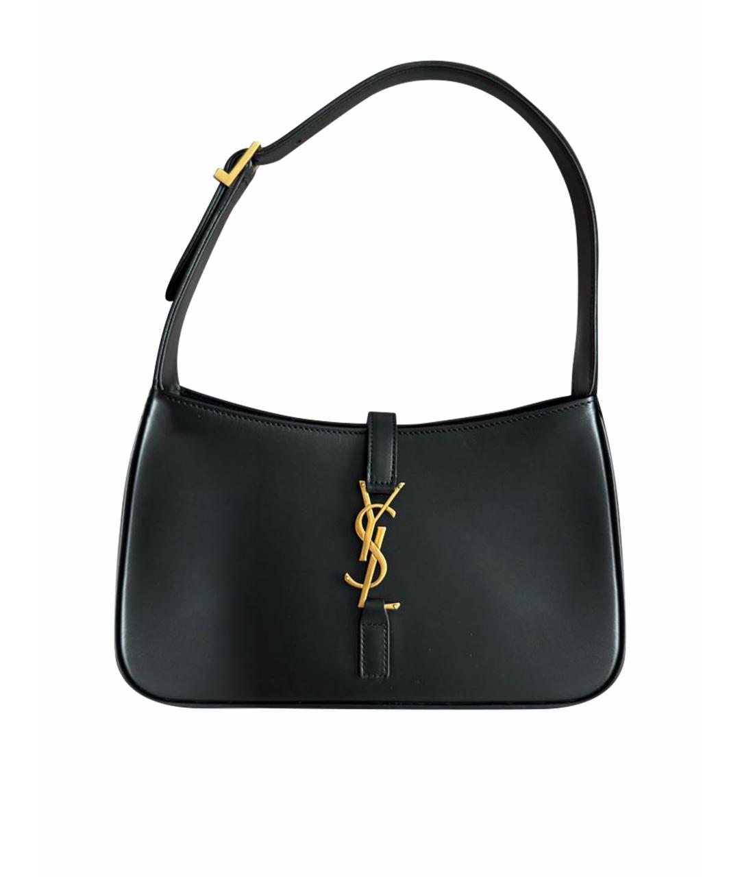 SAINT LAURENT Черная кожаная сумка с короткими ручками, фото 1