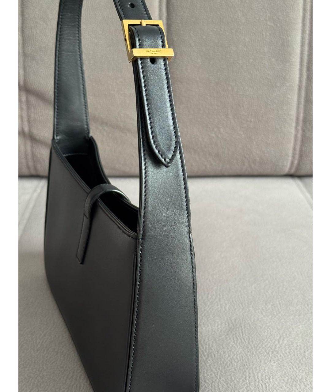 SAINT LAURENT Черная кожаная сумка с короткими ручками, фото 2