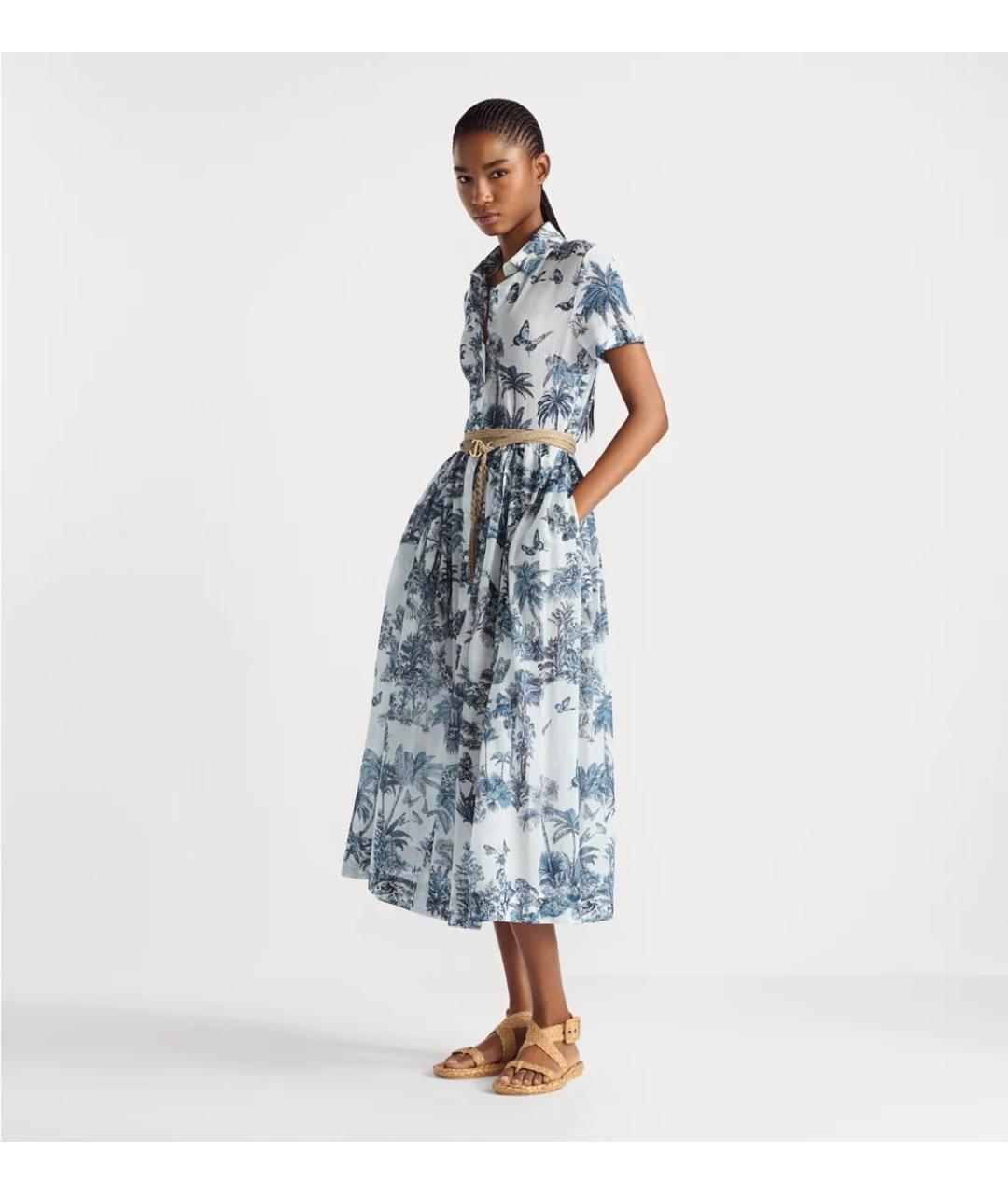 CHRISTIAN DIOR Синее хлопковое платье, фото 2