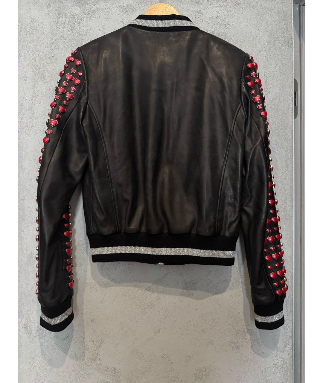 PHILIPP PLEIN Черная кожаная куртка, фото 2