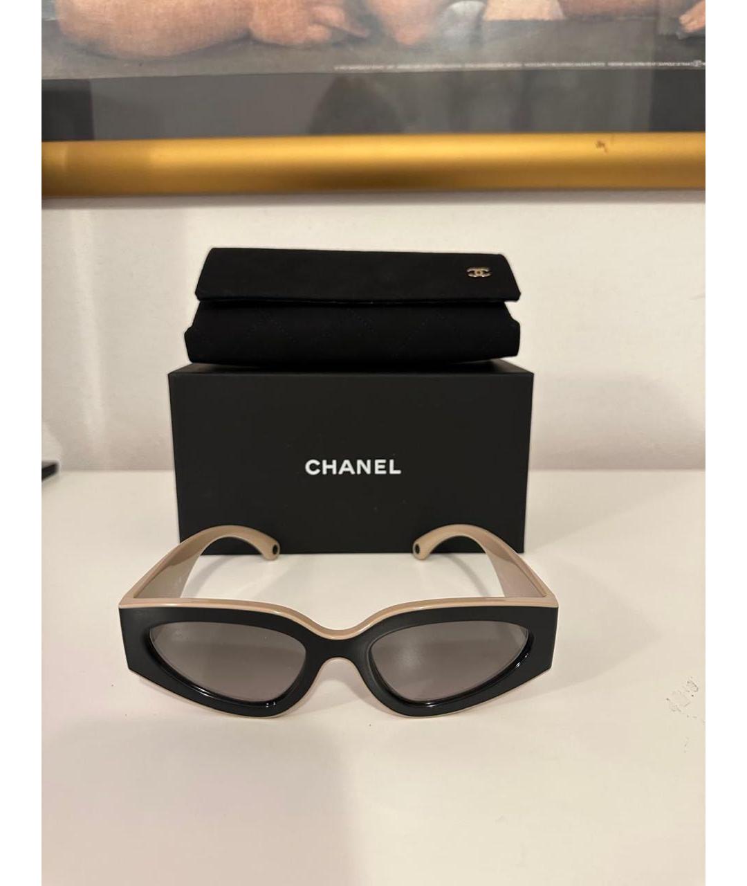 CHANEL Черные пластиковые солнцезащитные очки, фото 6