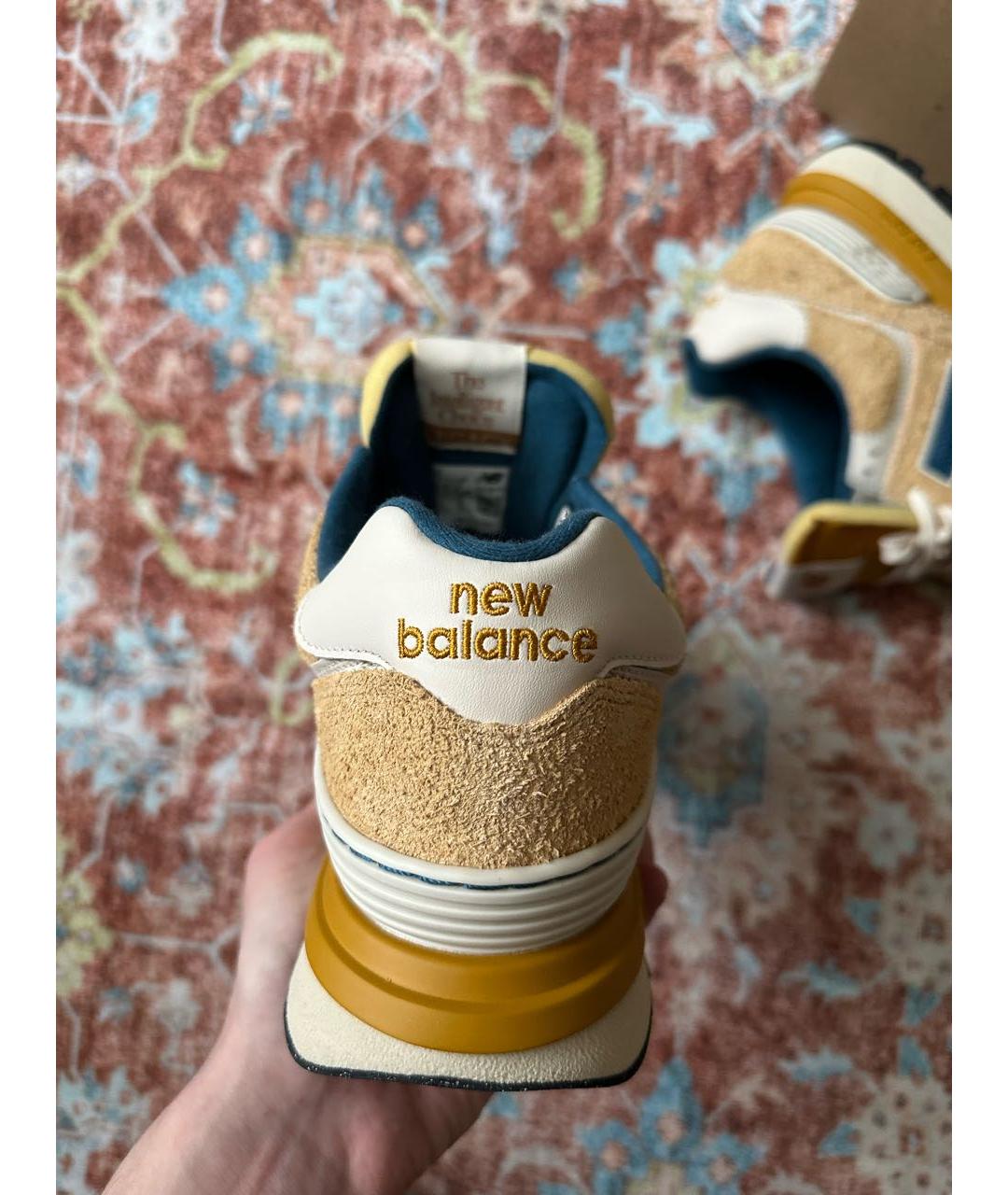 NEW BALANCE Бежевые замшевые низкие кроссовки / кеды, фото 4