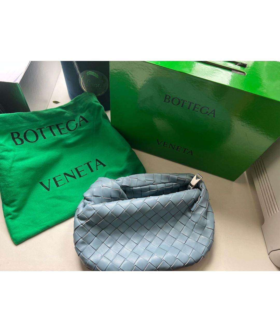 BOTTEGA VENETA Голубая кожаная сумка с короткими ручками, фото 2
