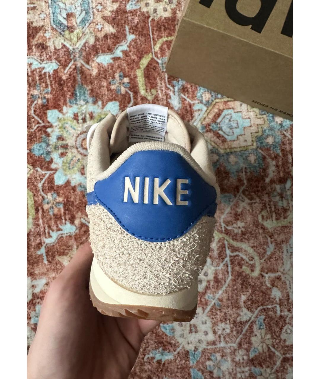NIKE Бежевые замшевые кроссовки, фото 4