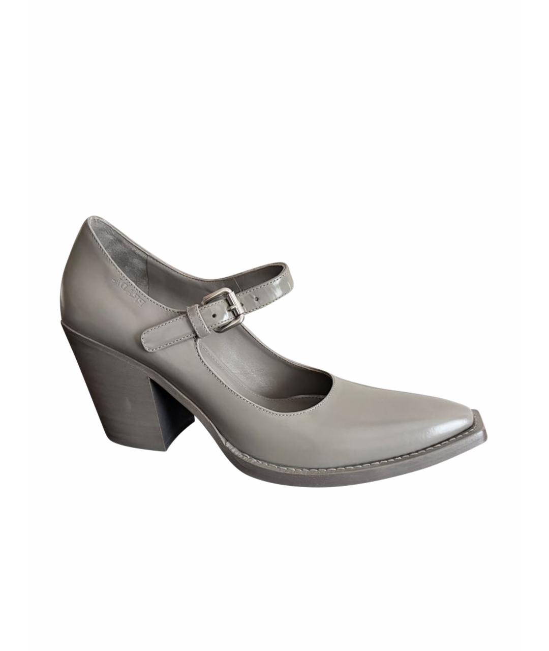 PRADA Антрацитовые кожаные туфли, фото 1