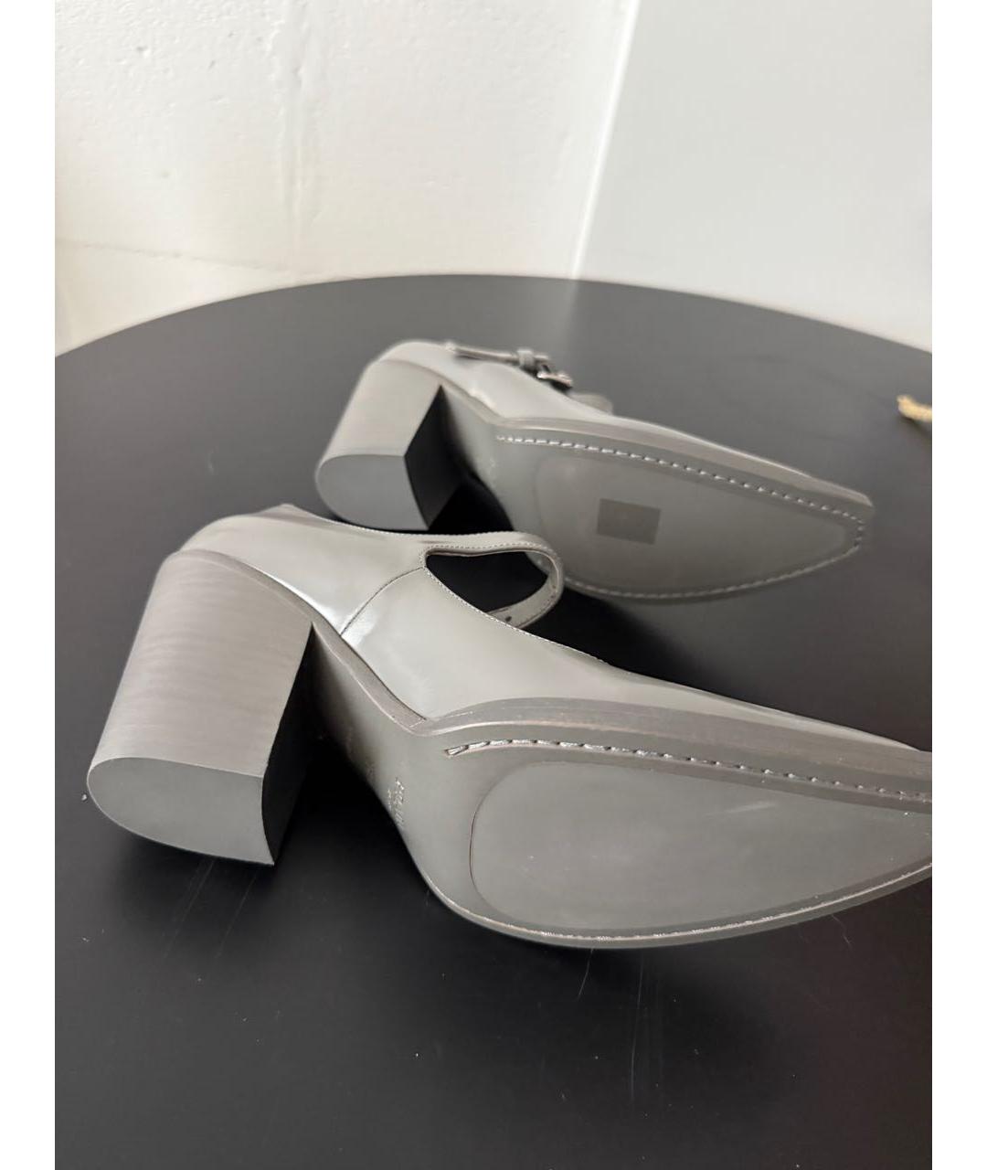 PRADA Антрацитовые кожаные туфли, фото 5