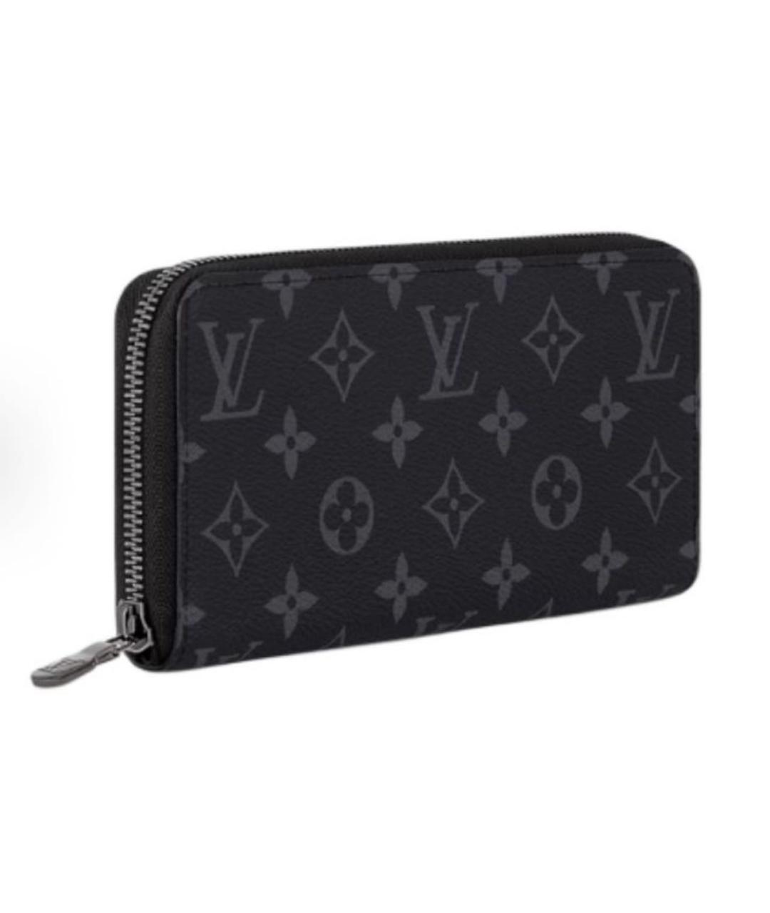 LOUIS VUITTON Черный кожаный кошелек, фото 2