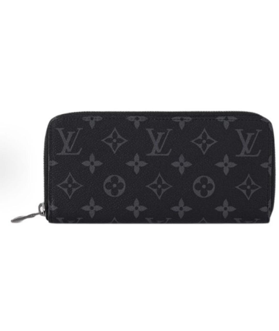 LOUIS VUITTON Черный кожаный кошелек, фото 4