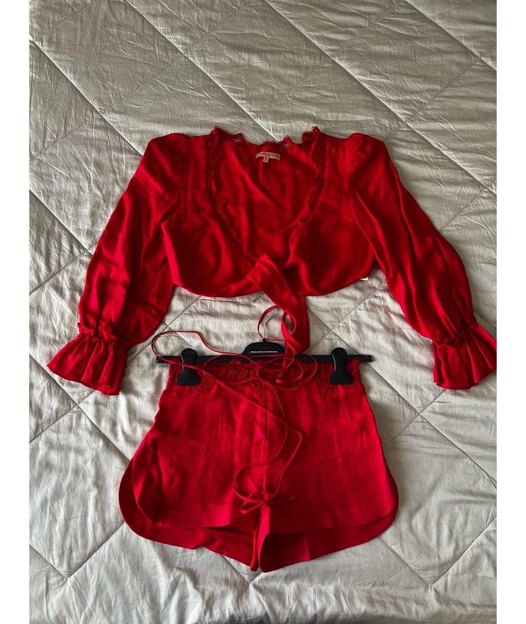 ERMANNO SCERVINO Красный льняной костюм с брюками, фото 3