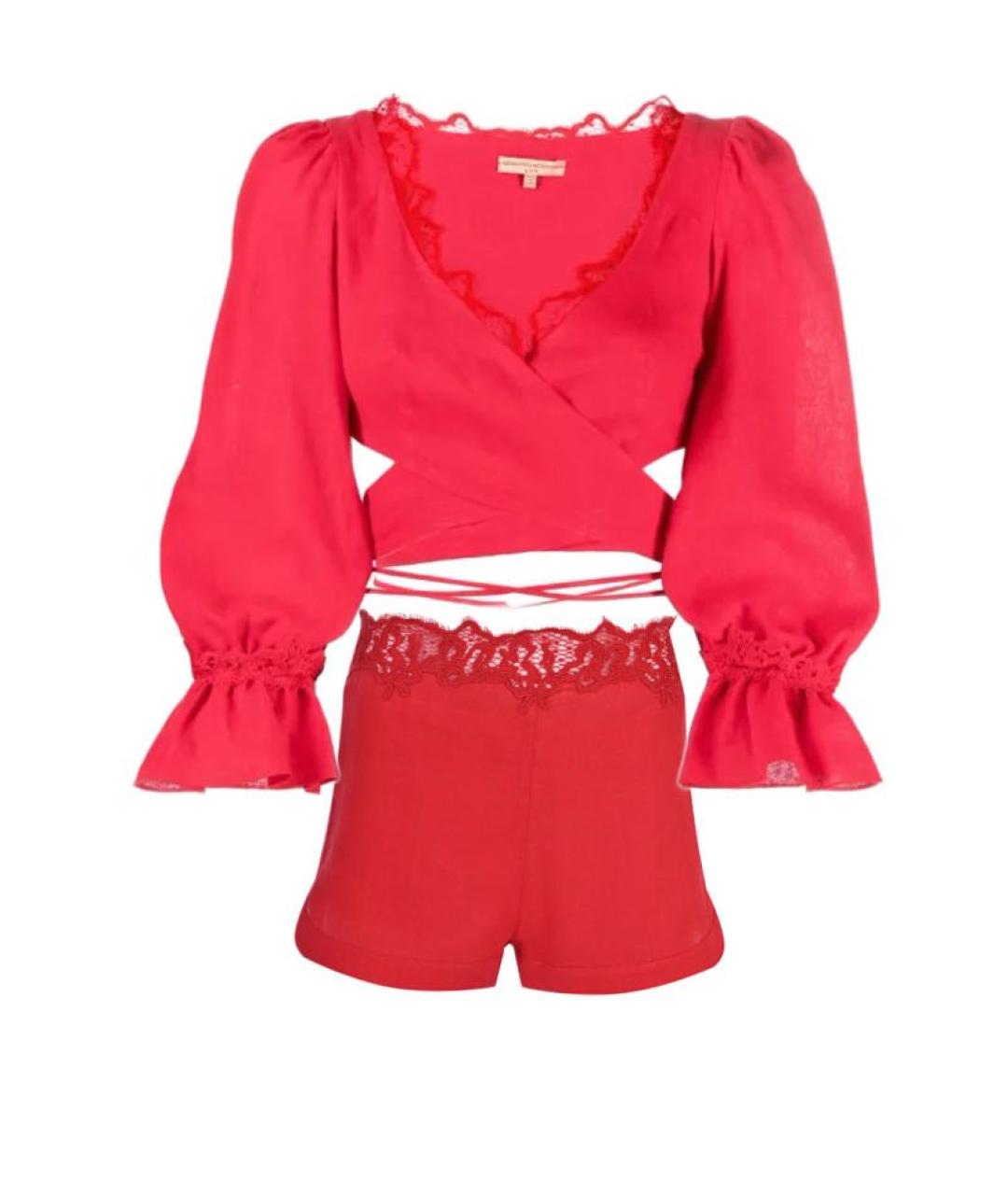 ERMANNO SCERVINO Красный льняной костюм с брюками, фото 9