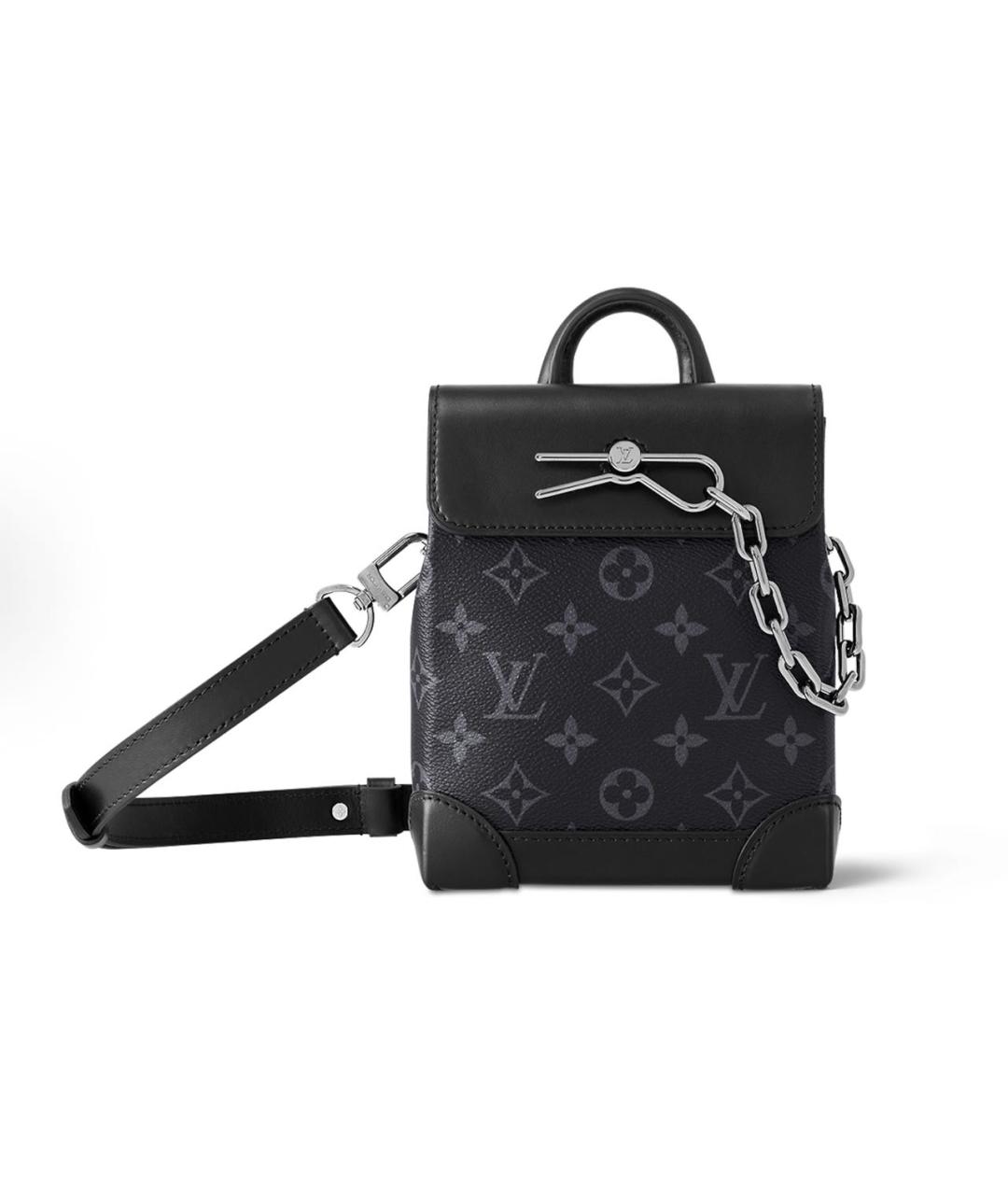 LOUIS VUITTON Черная кожаная сумка на плечо, фото 4