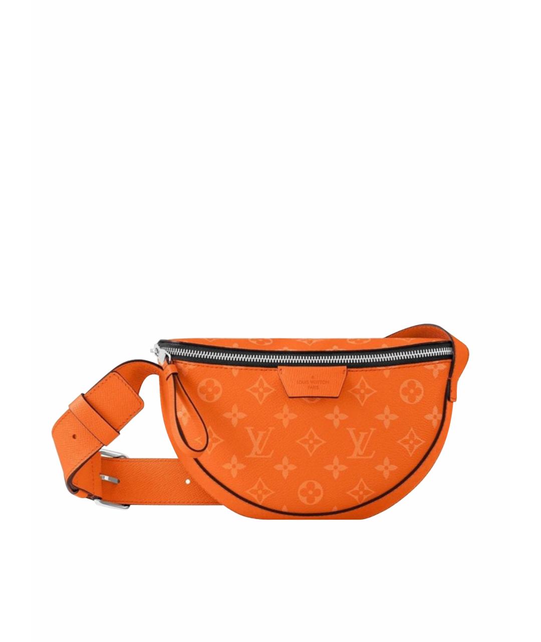 LOUIS VUITTON Оранжевая кожаная поясная сумка, фото 1