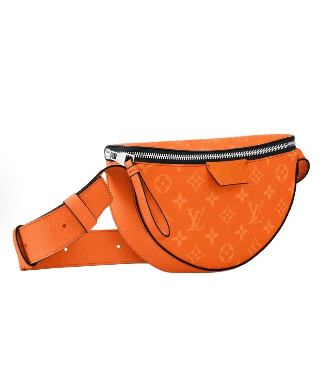 LOUIS VUITTON Оранжевая кожаная поясная сумка, фото 2