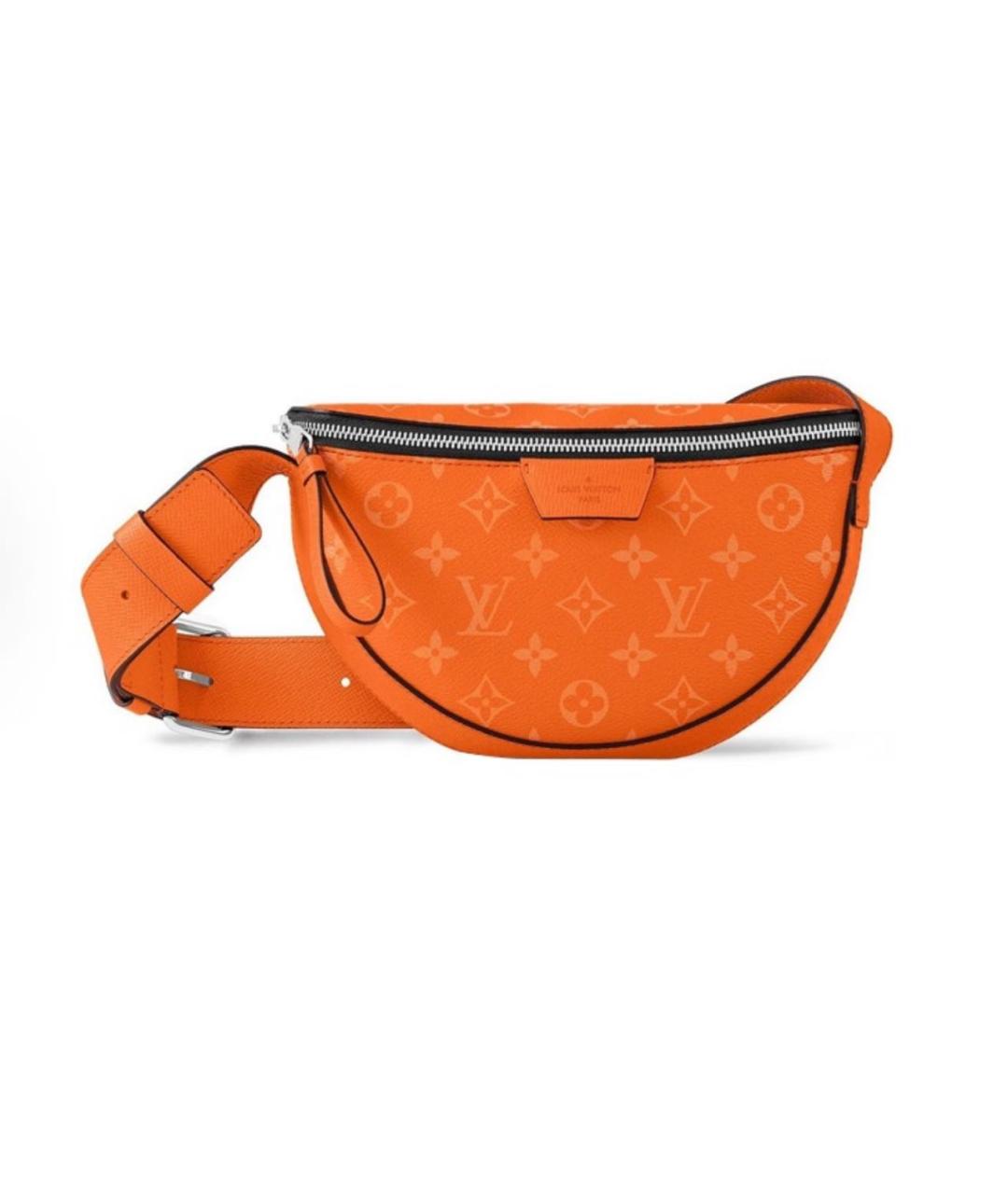 LOUIS VUITTON Оранжевая кожаная поясная сумка, фото 4