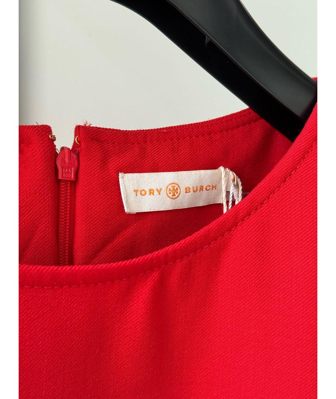 TORY BURCH Красное полиэстеровое повседневное платье, фото 3