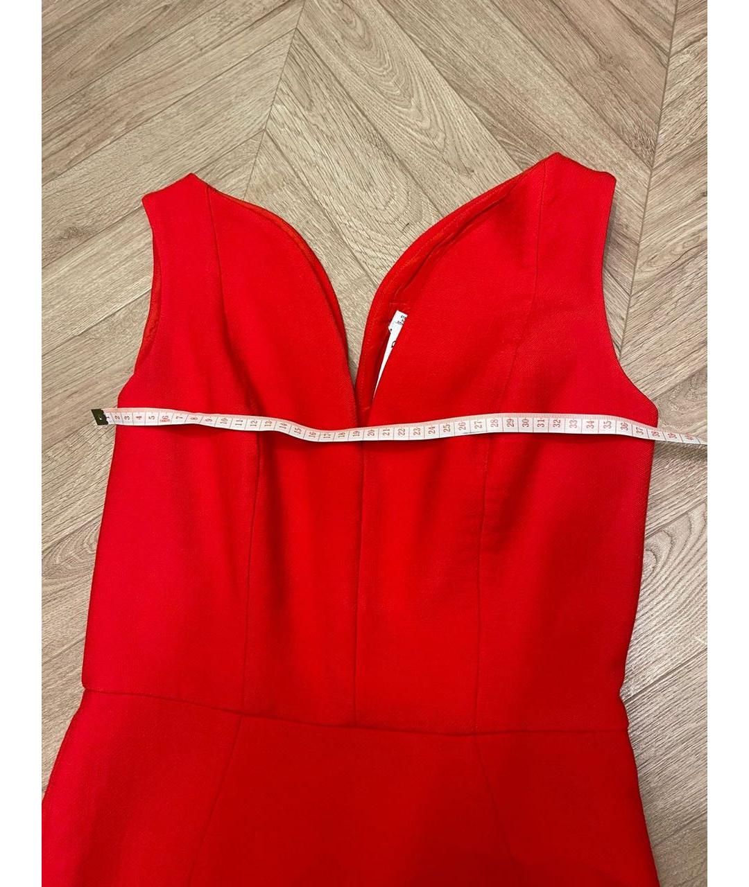 CHRISTIAN DIOR Красное шерстяное коктейльное платье, фото 3