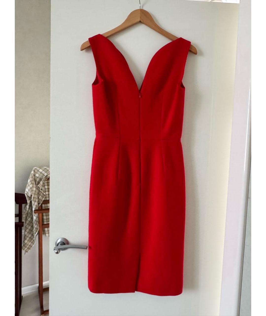 CHRISTIAN DIOR Красное шерстяное коктейльное платье, фото 2