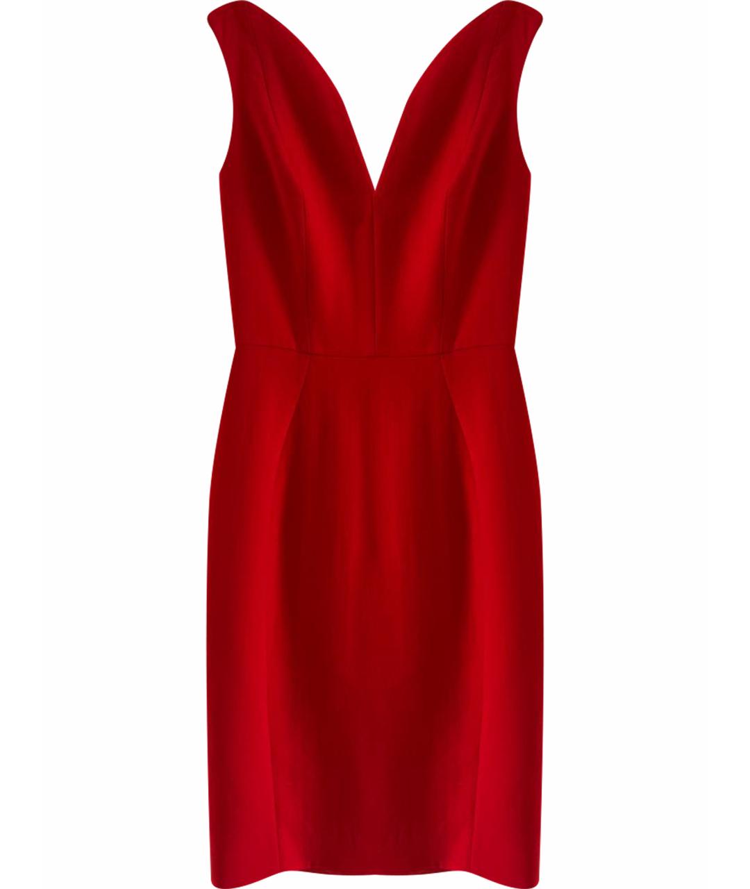 CHRISTIAN DIOR Красное шерстяное коктейльное платье, фото 1
