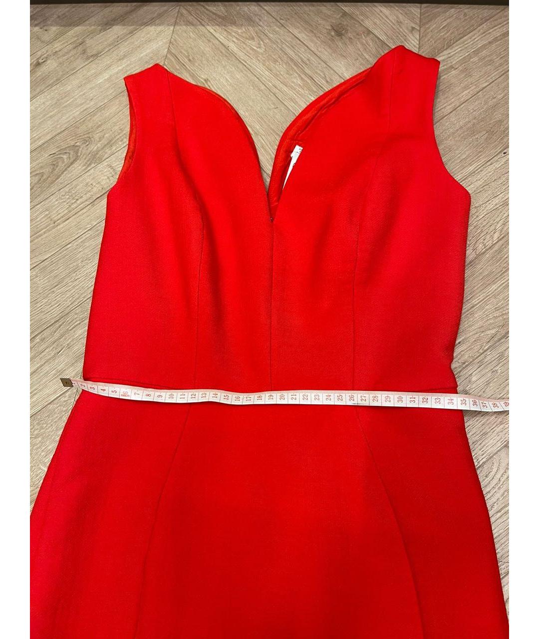 CHRISTIAN DIOR Красное шерстяное коктейльное платье, фото 4
