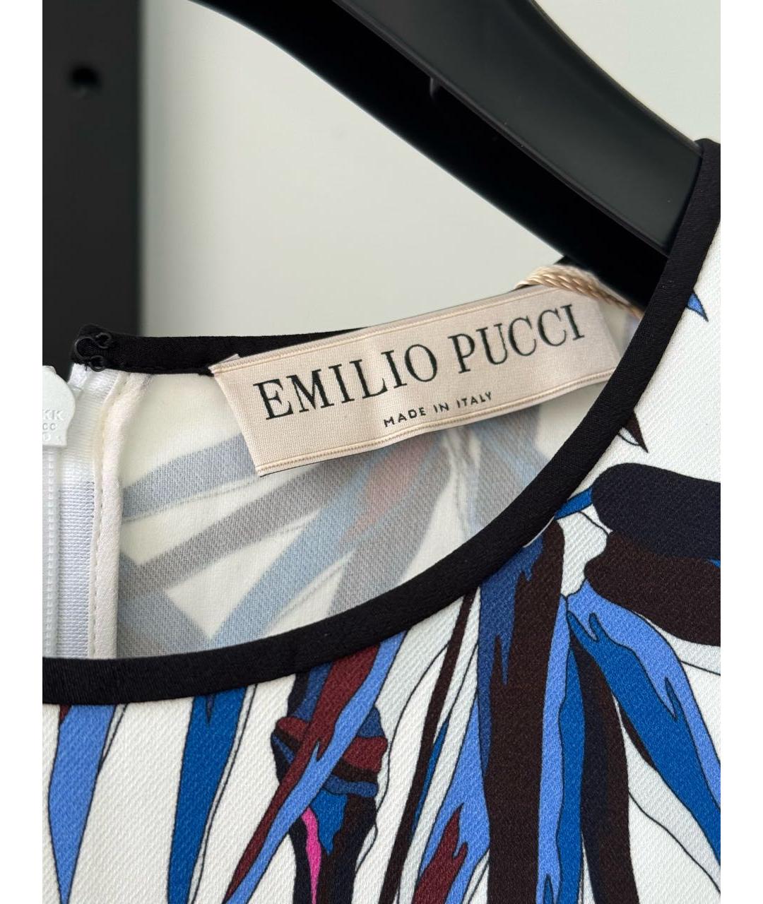 EMILIO PUCCI Белое вискозное повседневное платье, фото 5