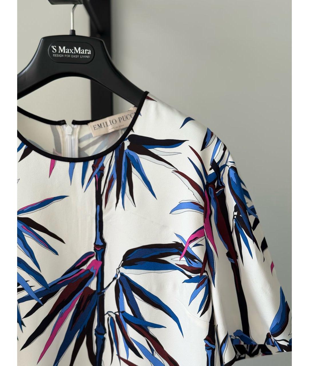 EMILIO PUCCI Белое вискозное повседневное платье, фото 2