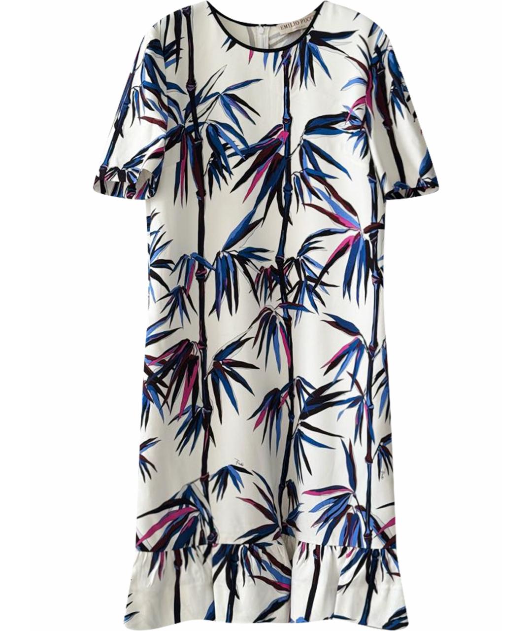 EMILIO PUCCI Белое вискозное повседневное платье, фото 1