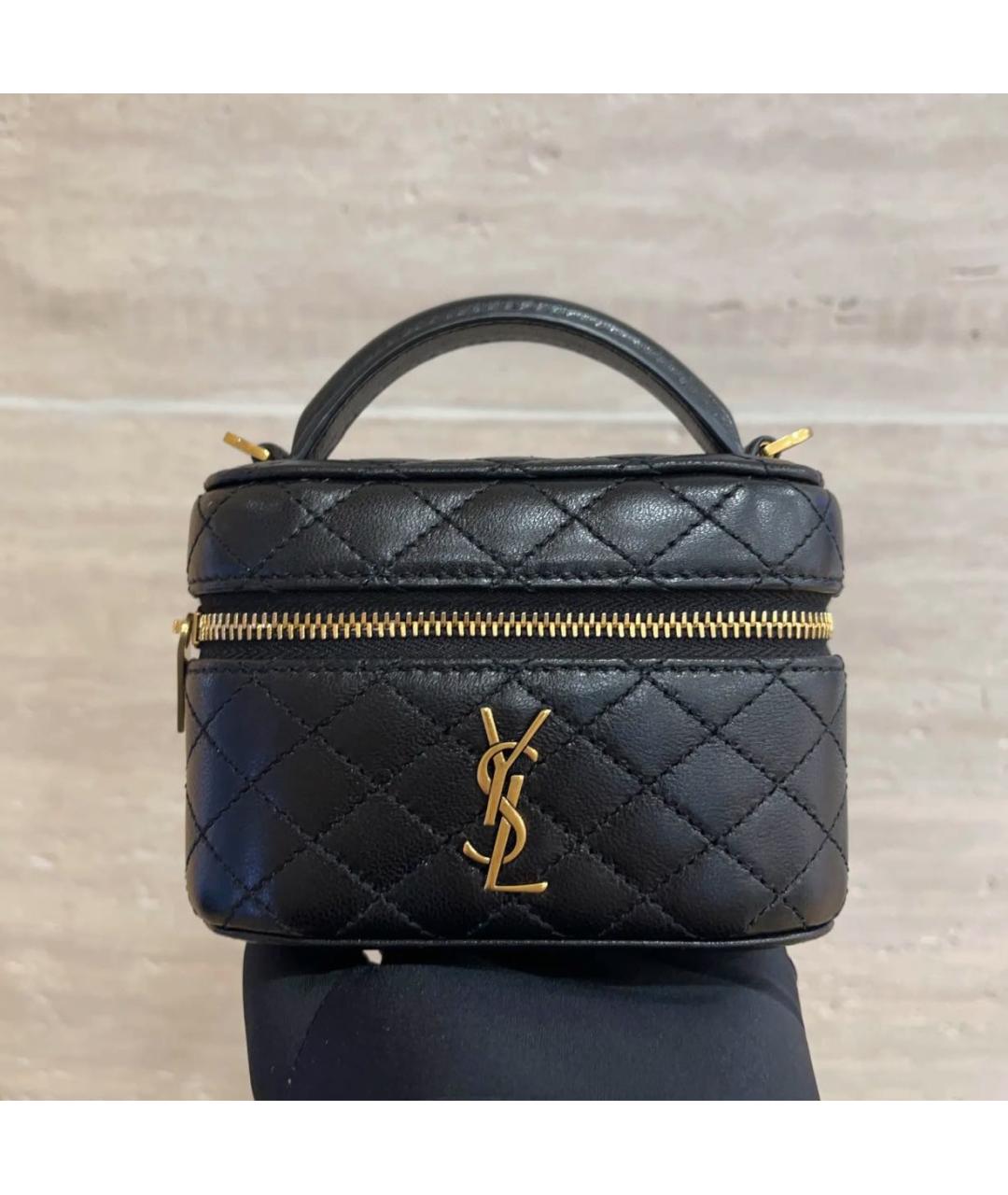 SAINT LAURENT Черная кожаная сумка через плечо, фото 8