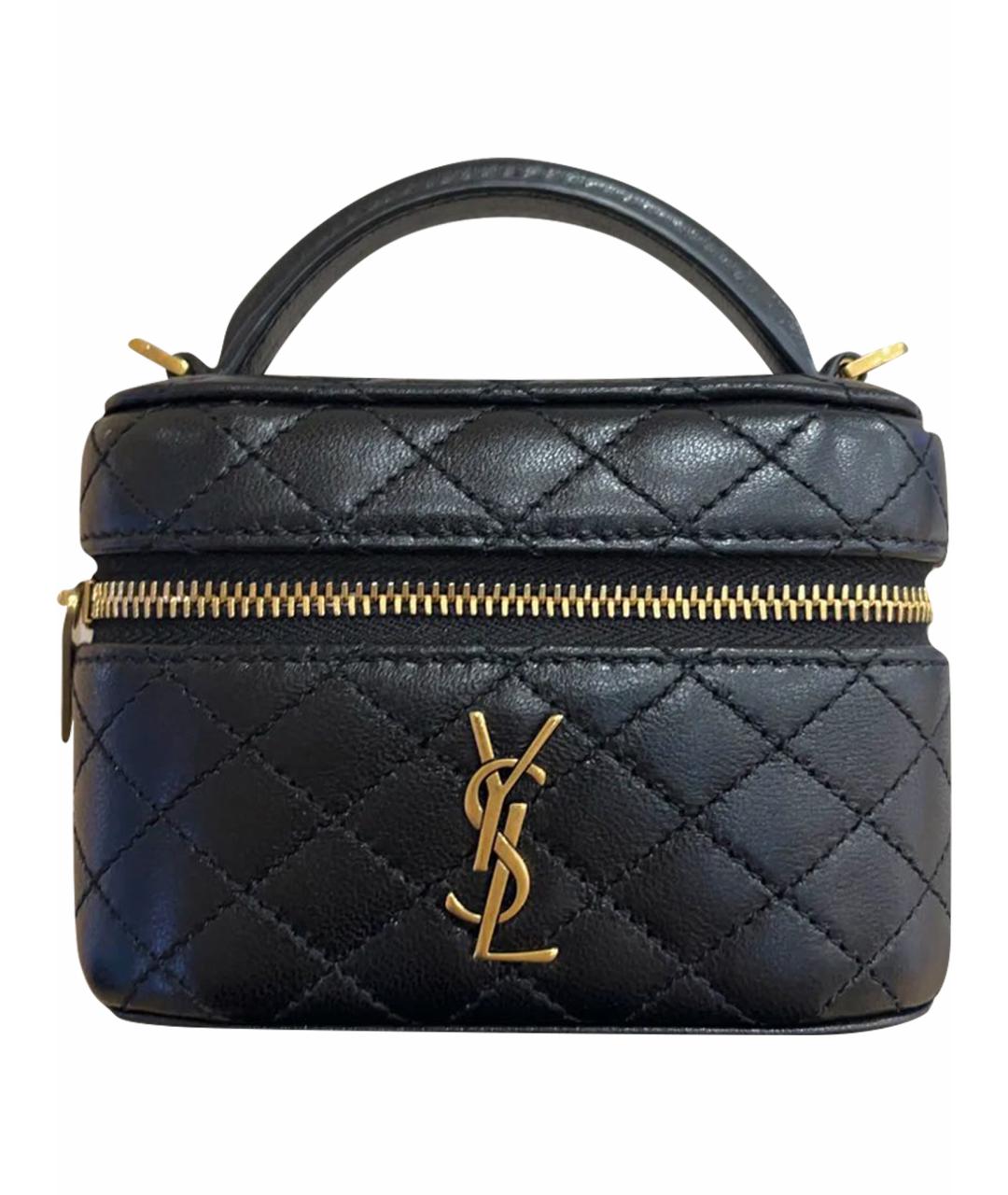 SAINT LAURENT Черная кожаная сумка через плечо, фото 1