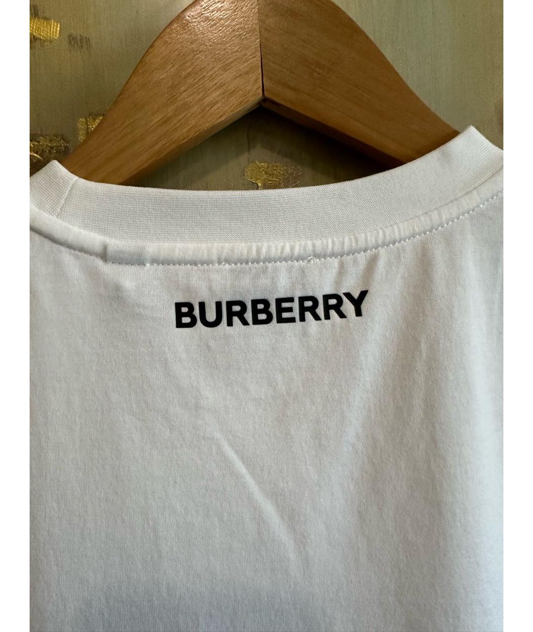 BURBERRY Белая хлопковая детская футболка, фото 5