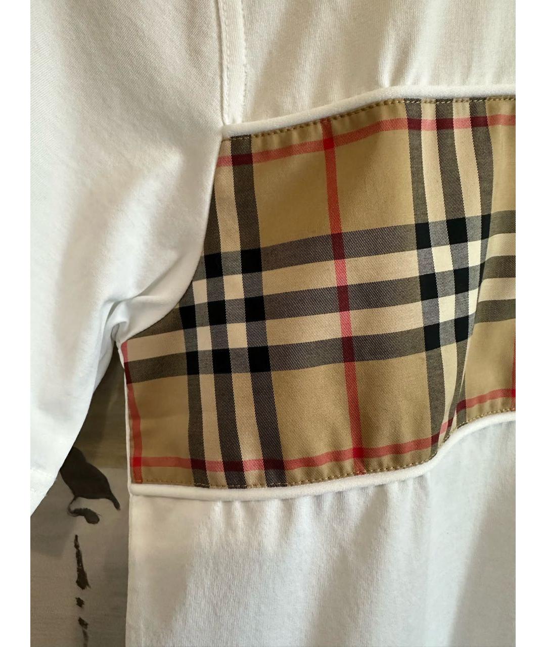 BURBERRY Белая хлопковая детская футболка, фото 2