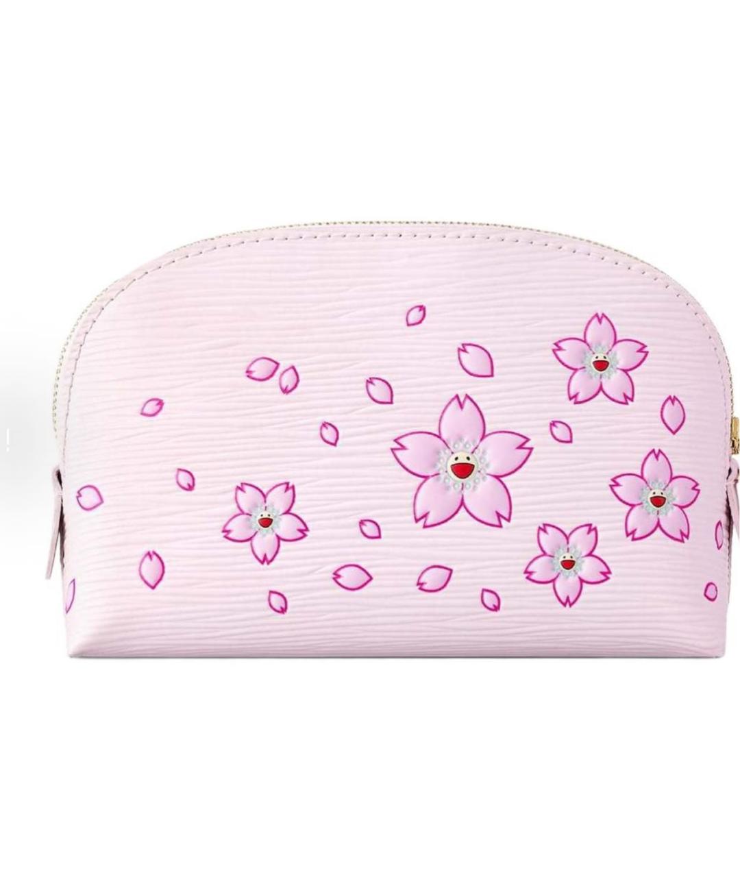 LOUIS VUITTON Розовая кожаная косметичка, фото 3
