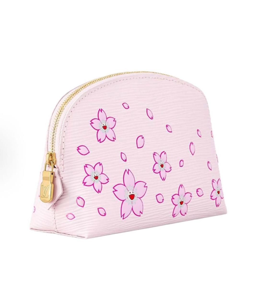 LOUIS VUITTON Розовая кожаная косметичка, фото 2