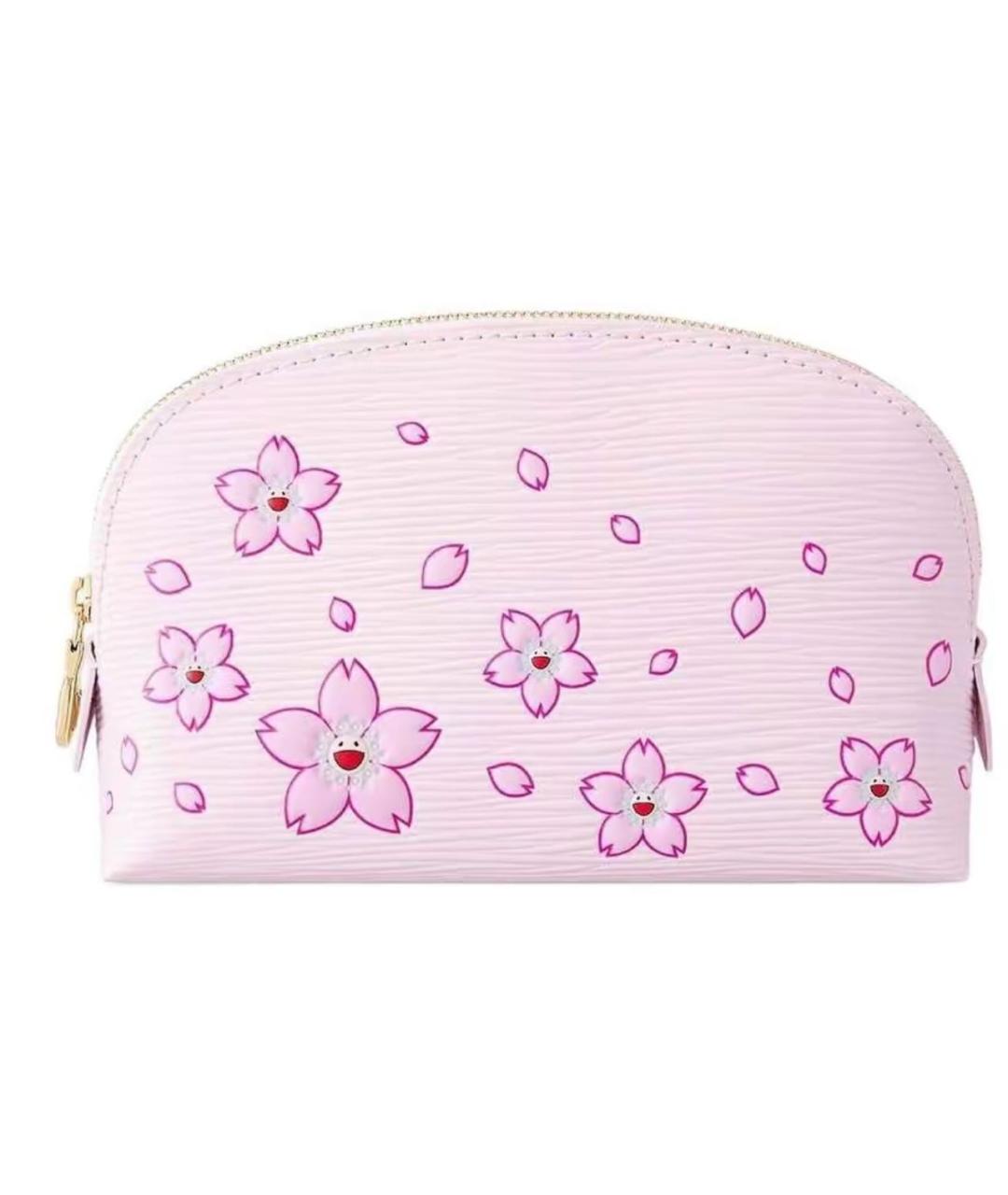 LOUIS VUITTON Розовая кожаная косметичка, фото 5