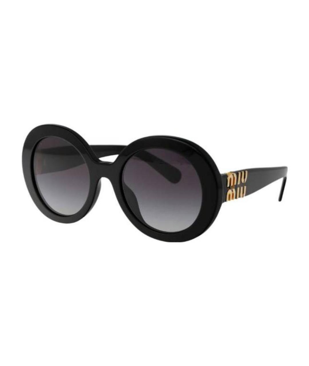 MIU MIU Черные пластиковые солнцезащитные очки, фото 1