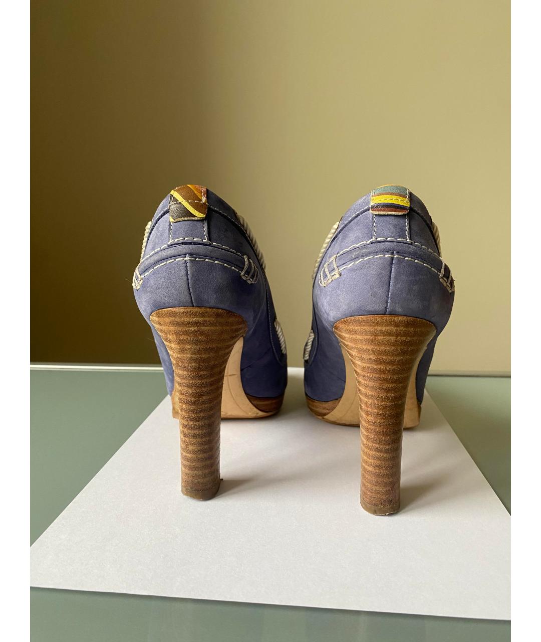 PAUL SMITH Голубые нубуковые туфли, фото 4
