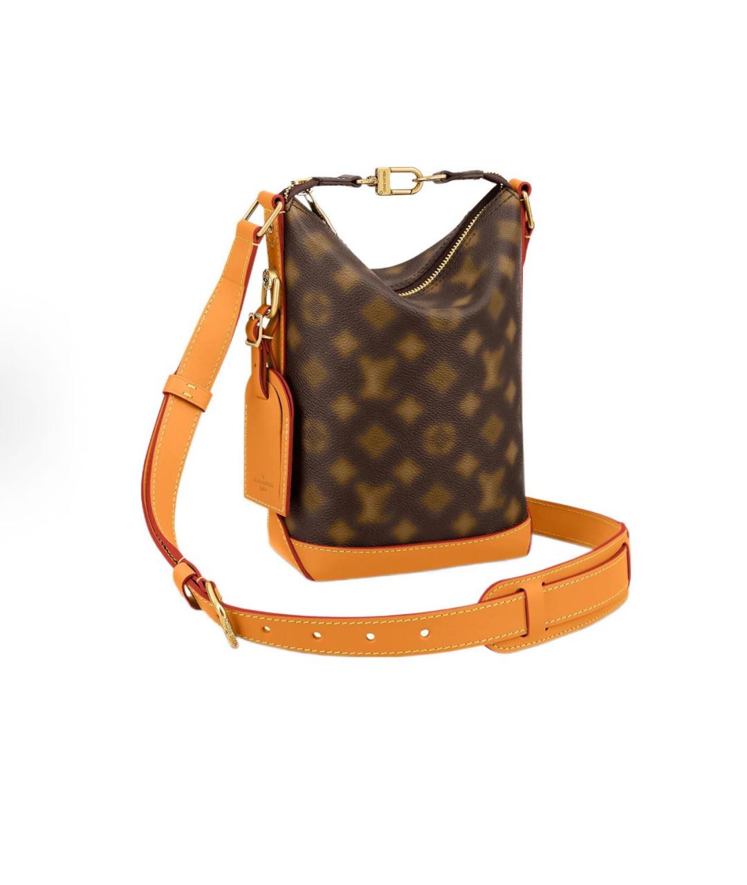 LOUIS VUITTON Коричневая кожаная сумка на плечо, фото 5