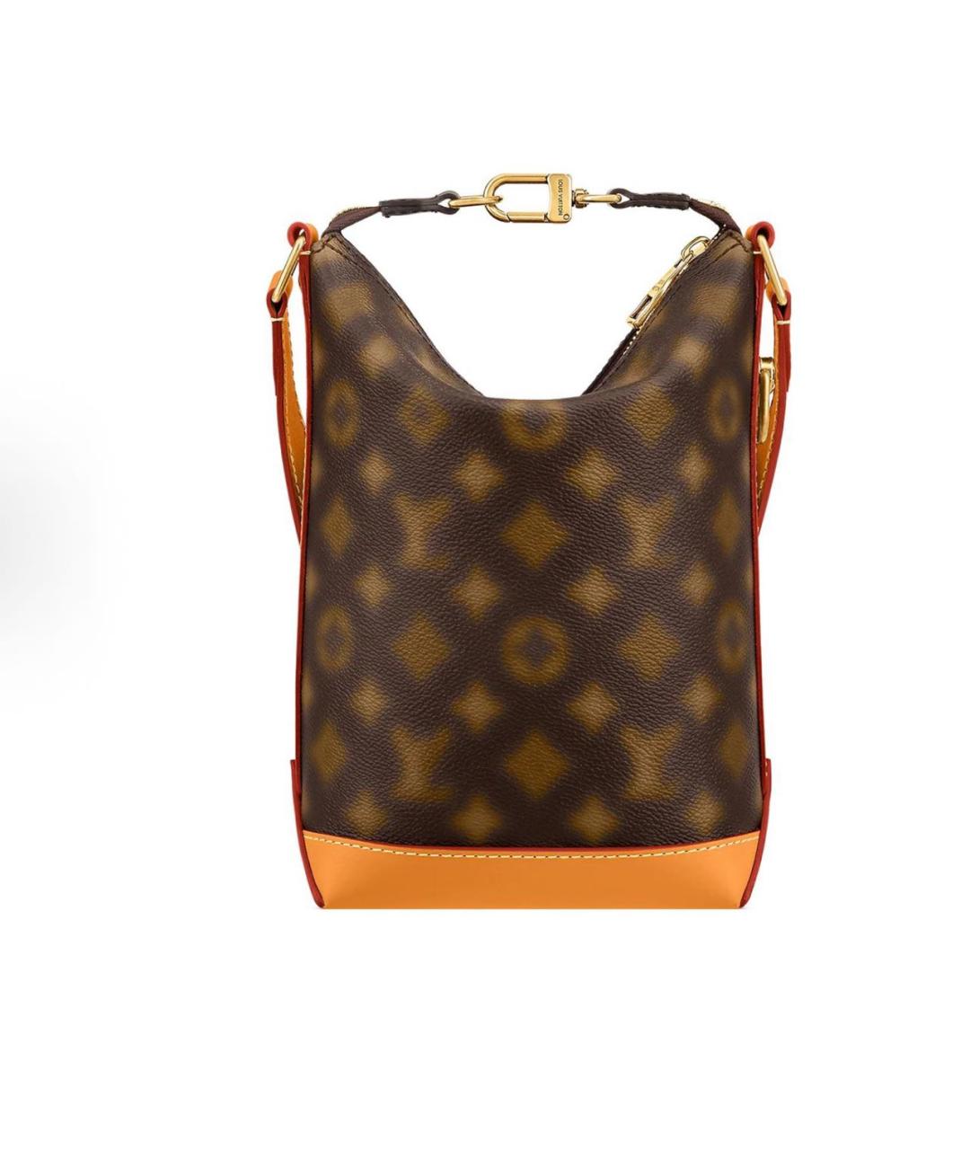 LOUIS VUITTON Коричневая кожаная сумка на плечо, фото 3