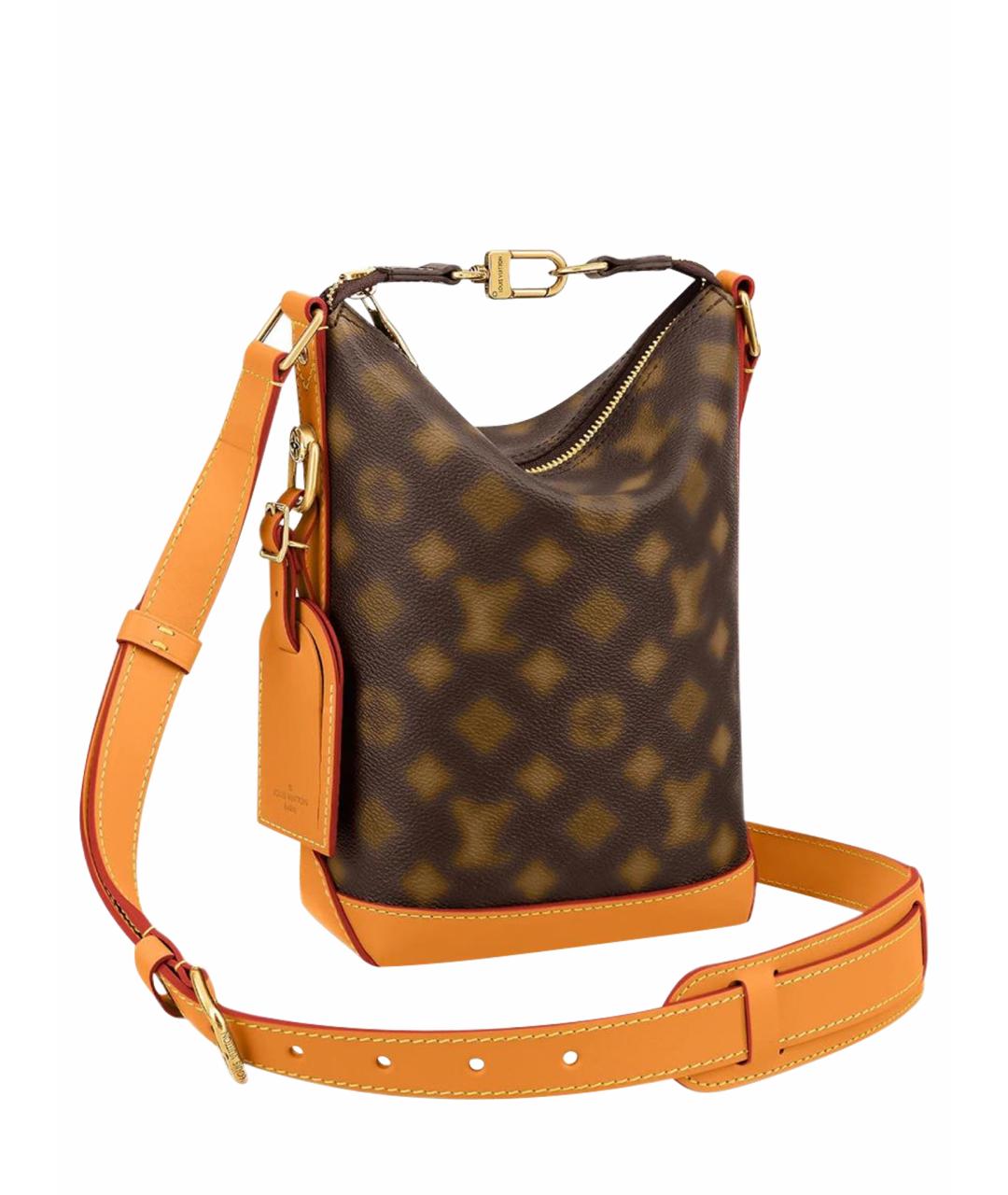 LOUIS VUITTON Коричневая кожаная сумка на плечо, фото 1