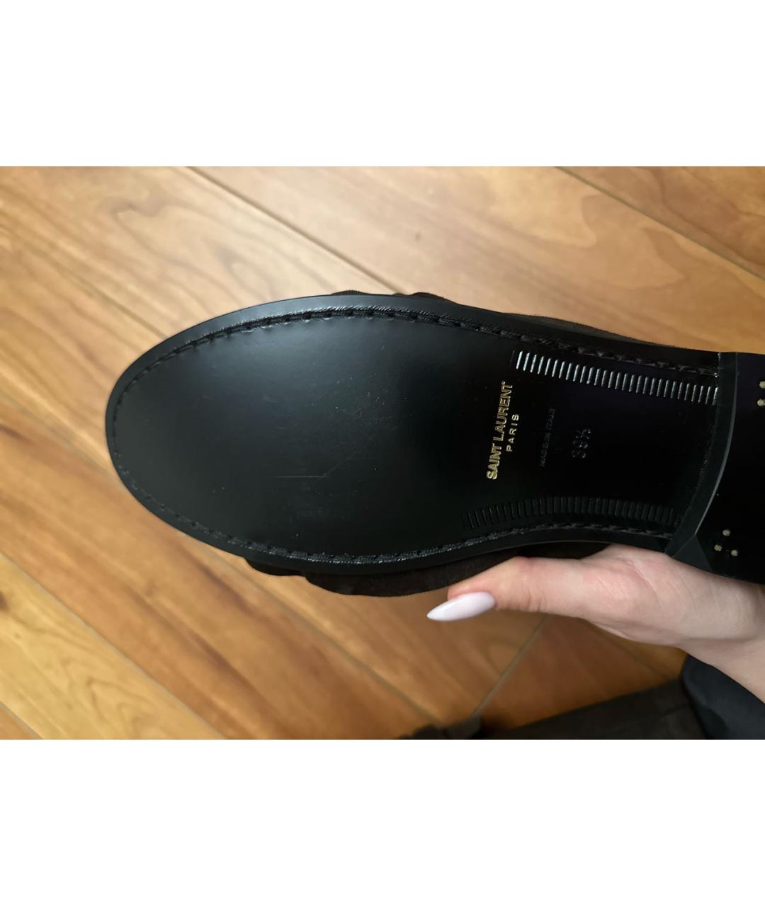 SAINT LAURENT Коричневые замшевые туфли, фото 6