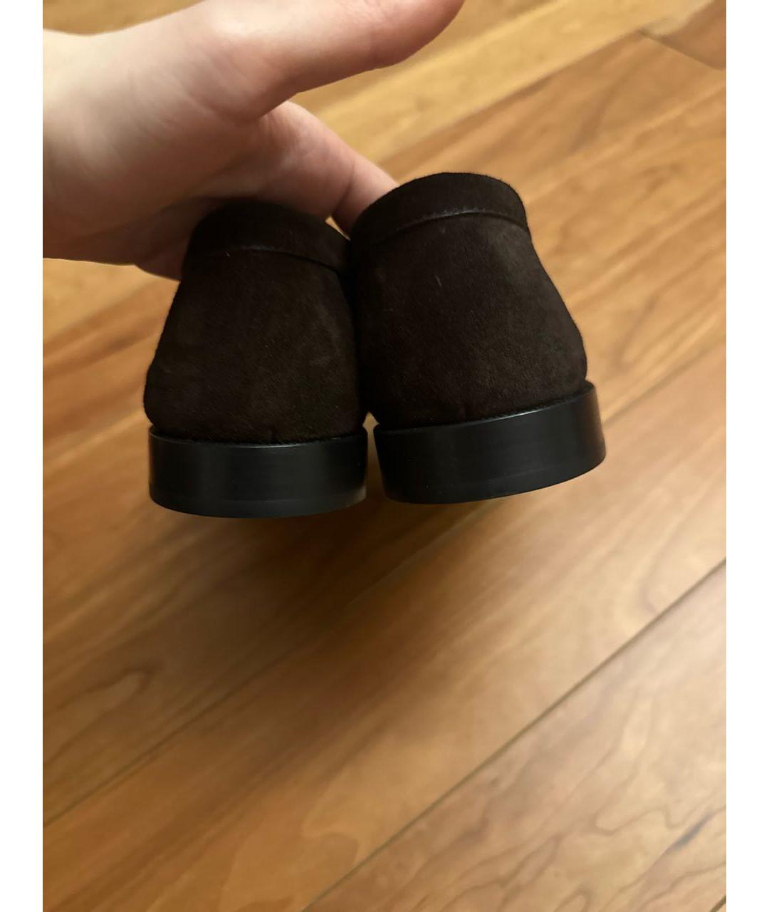 SAINT LAURENT Коричневые замшевые туфли, фото 3